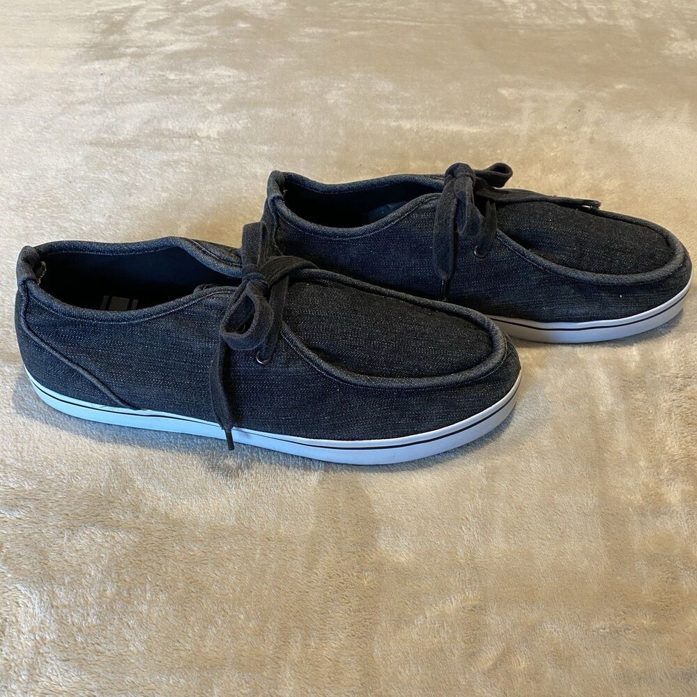 Lugz Mens shoes strider canvas Black moc toe sz 11